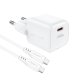 Acefast A73 mini PD 20W GaN sienas lādētājs + USB-C kabelis – balts