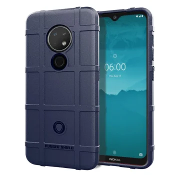 Nokia 6.2 / 7.2 Shock-proof Rugged Square Grid TPU Back Case Cover, Blue | Чехол Кейс Обложка для...