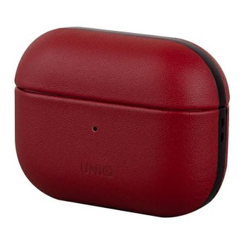 Airpods Pro Uniq Etui Terra Genuine Leather Cover Case, Red | Чехол Книжка Кейс Обложка