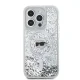 Чехол Karl Lagerfeld для iPhone 15 Pro Liquid Glitter Karl Head MagSafe, прозрачный