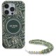 Guess iPhone 16 Pro Max Case IML Flowers Allover Electro with Pearl Strap, Green