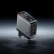 Cuktech AD1204U 120W GaN sienas lādētājs ar displeju un kabeli, Sudraba