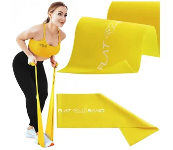 4Fizjo FLAT BAND rehabilitācijas lenta, 2m, 1-2 kg, dzeltena