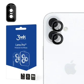 Защитное стекло на камеру 3mk Lens Protection Pro для iPhone 16 / 16 Plus, черное