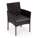 Poly Rattan Garden Furniture Set MultiGarden 2 Chairs and Table, Dark Brown