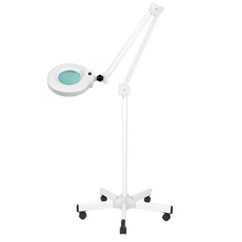 Hidrauliskais kosmetoloģijas krēsls A-210 un LED lupa lampa S5, balts