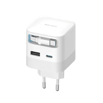 Сетевое зарядное устройство Cuktech AD653W 67W GaN с кабелем USB-C, Белое