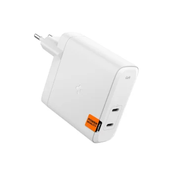 Spigen ArcStation Pro lādētājs + USB‑C 140 W kabelis – balts