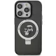 Karl Lagerfeld iPhone 15 Pro Max vāciņš Ring Stand Karl & Choupette MagSafe, melns