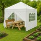 MultiGarden Pop Up Gazebo 3x3 m with 4 Side Panels, White