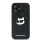 Karl Lagerfeld iPhone 16 Case Monogram Choupette Head Pin, Black