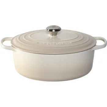 Cast Iron Oval Casserole Le Creuset Signature 31 cm 6.3 l Meringue
