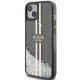 Guess iPhone 15 Plus / 14 Plus vāciņš Liquid Glitter Gold Stripes, melns