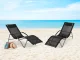 Multigarden LG033 Garden Lounger with Headrest, Black