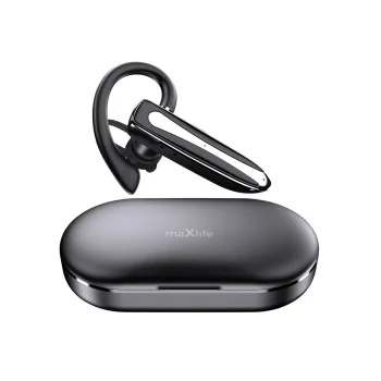 Maxlife MXBH-01 bezvadu austiņa ar uzlādes futrāli, Bluetooth 5.3, melna