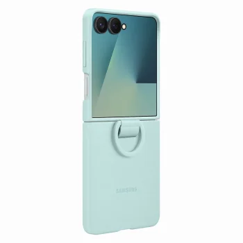 Samsung Galaxy Z Flip 7 (SM-F766B/DS) Original Silicon Case Cover with Ring, Light Blue (EF-PF766TMEGWW) | Telefona...