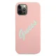 Guess iPhone 12 Pro Max vāciņš Silicone Vintage Script, rozā/zaļš