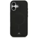 Чехол Mercedes для iPhone 17 Plain Smooth Leather MagSafe, черный