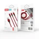 Кабель 3в1 XO NB173 USB - Lightning + USB-C + microUSB 1.2 м 2.4A, красный
