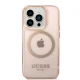 Guess vāciņš iPhone 14 Pro Gold Outline MagSafe Rozā zelta