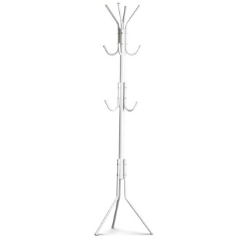 Metāla stāvpakaramais drēbēm ModernHome ar 11 āķiem, balts
