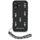 Чехол Karl Lagerfeld Saffiano Crystals w/Chain для iPhone 16, Черный