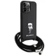 Karl Lagerfeld iPhone 15 Pro Max vāciņš Crossbody Saffiano Monogram, melns