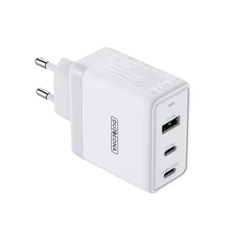 Сетевое зарядное устройство Dux Ducis Duzzona T1 GaN, USB / 2x Type-C, 65W, белое