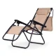 MultiGarden Garden and Beach Sun Lounger with Adjustable Backrest and Canopy, Beige