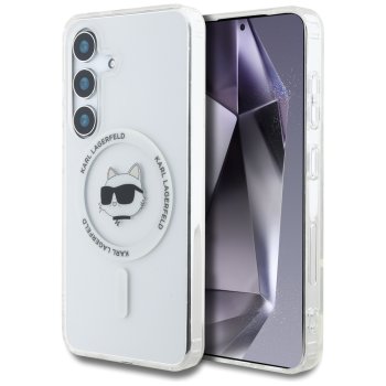 Karl Lagerfeld Button Choupette MagSafe vāciņš Samsung Galaxy S25, balts