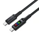 Acefast C7-03 USB-C uz USB-C kabelis ar displeju 100W 1.2m melns