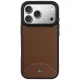 Mercedes Leather Wood Effect Curve MagSafe Case for iPhone 17 Pro, Brown