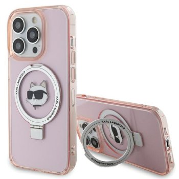 Karl Lagerfeld iPhone 15 Pro Max Case MagSafe Ringstand, Pink