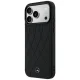 Чехол Mercedes Leather with Crossed Lines MagSafe для iPhone 17 Pro Max, Черный