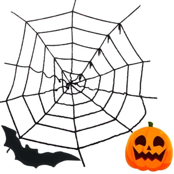 Хэллоуинская Декорация Украшение Чёрная Паутина, 90x90 см | Halloween...