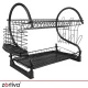Divlīmeņu trauku žāvētājs Zortiva 54 x 26 x 37 cm, melns