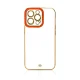 Vāciņš iPhone 13 Pro Max Fashion Case ar metālisku apmali, sarkans