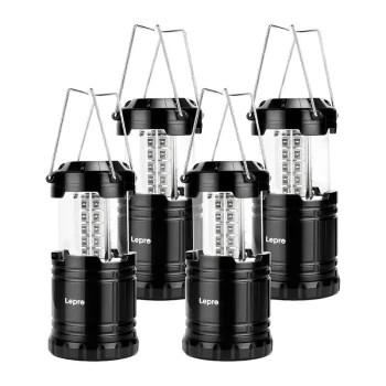 Camping Lanterns LEPRO 3300007-4, 4 Pack, IPX4, Black