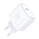 3mk Rayo 20W USB-C PD3.0 tīkla lādētājs ar 60W kabeli - Balts
