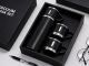 Travel Thermos Flask 400ml with 3 Cups Stainless Steel, Black