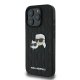 Karl Lagerfeld iPhone 16 Pro Case Monogram Karl & Choupette Head Pin, Black