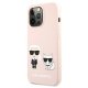 Apple iPhone 13 Pro 6.1\'\' Karl Lagerfeld Silicone Ikonik Karl & Choupette Magsafe Case Cover (KLHMP13LSSKCI), Pink