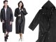 Waterproof Rain Poncho for Adults with Hood, Lightweight Packable Raincoat, Black