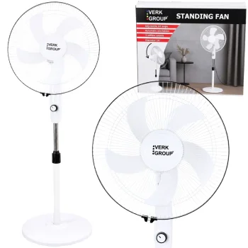 Verk Group Pedestal Fan, 40W, 40cm, White
