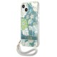 Guess iPhone 13 vāciņš Flower Strap Zaļš