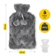Gumijas termofors 4FIZJO mīkstā pārvalkā, 2 L, pelēks