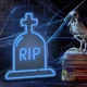 Неоновая вывеска RIP для Хэллоуина Forever Light FPNE16, синяя