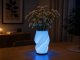 2-in-1 LED RGB Table Lamp and Vase with Remote, Ecru