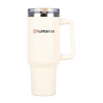 Humanas Viva Thermal Mug 1200 ml with Straw - Beige