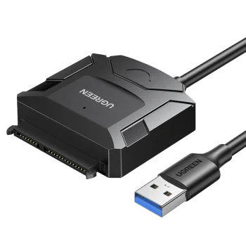 Ugreen CR108 USB 3.0 uz SATA adapteris 2.5" un 3.5" cietajiem diskiem, melns